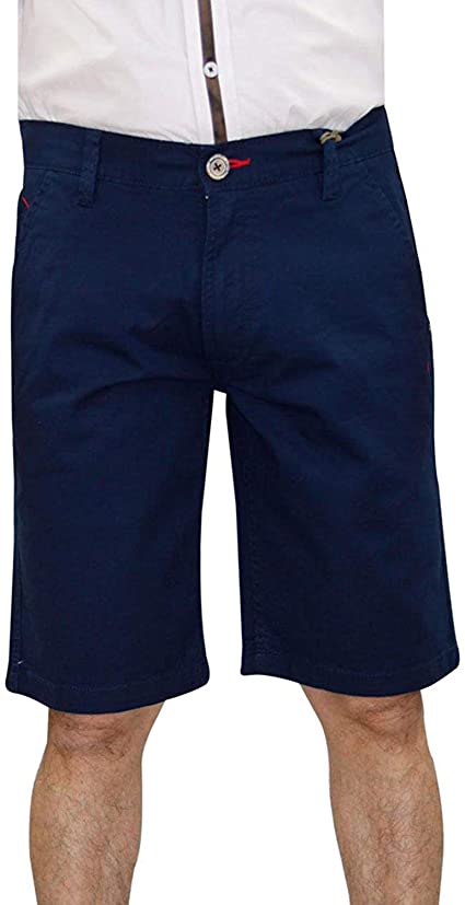 Jack South Mens Shorts Chino Cotton Stretch Bermuda Half Pants Zip Fly Classic Summer Casual Lightweight Work Wear