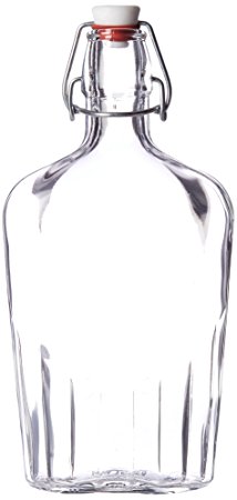 Bormioli Rocco Fiaschetta Glass 17 Ounce Pocket Flask, Set of 2