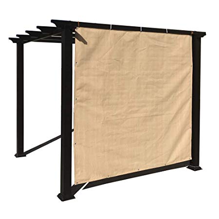 Alion Home Sun Shade Panel Privacy Screen with Grommets on 4 Sides for Outdoor, Patio, Awning, Window Cover, Pergola or Gazebo -200 GSM (8' x 6', Banha Beige)