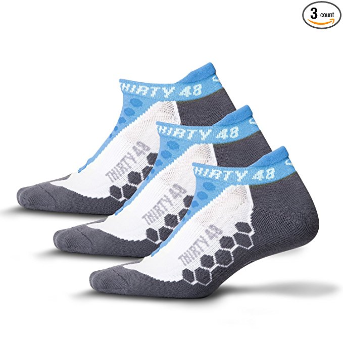 Thirty 48 Running Socks for Men and Women by Features CoolMax Fabric That Keeps Feet Cool & Dry - 1 Pair, 3 Pair, or 6 Pair