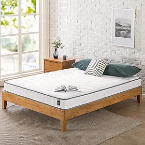 Zinus Matelas 140x190 cm - Hauteur du matelas 15cm - Matelas ferme en mousse à mémoire de forme et ressorts ensachés - Matelas hybride