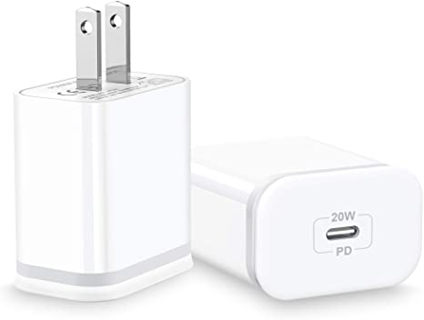 LUOATIP 20W 2-Pack USB C Fast Charger Replacement for iPhone 12/12 Mini/12 Pro/12 Pro Max, PD 3.0 Wall Plug Cube Power Delivery Block Adapter for Phone 11 Pro Max SE 2020, iPad Pro, AirPods Pro