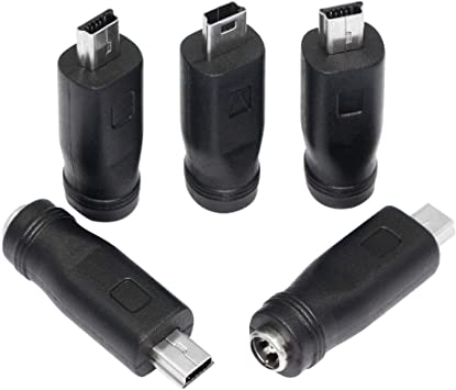 SinLoon USB Mini to DC Adapter USB Mini Male to DC 5.5x2.1mm DC Female Connector Charge Barrel Jack Power Adapter forMobile Phone Multimedia Speaker Charging (Mini to DC)