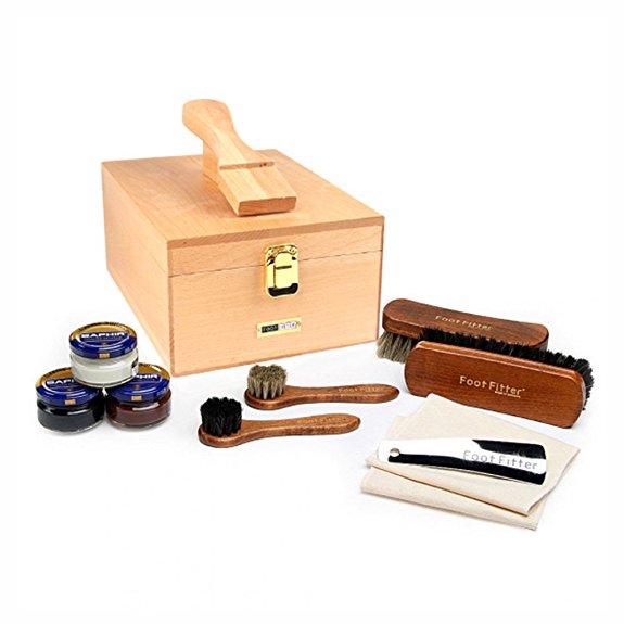 Footfitter Exclusive Shoe Shine Valet Deluxe Set - Shoe Clean Polish Kit!