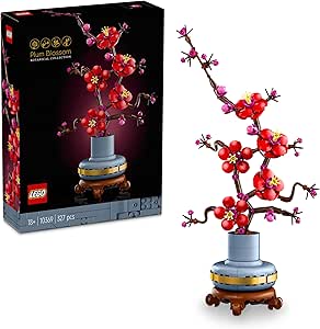 Lego Icons Les Fleurs de Prunier - Décoration Florale - Plante sans Entretien à Offrir - Set de Construction de la Collection Botanique pour Adultes - Activité relaxante pour Hommes et Femmes 10369