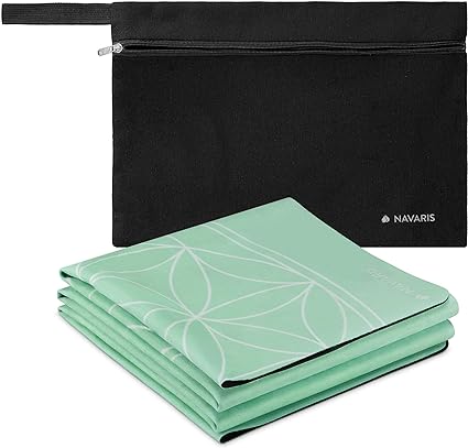 Navaris Foldable Yoga Mat for Travel - 1/16" (1.5mm) Thick Exercise Mat for Pilates, Workout, Gym, Fitness - Non-Slip Folding Portable Mat