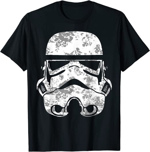 Star Wars Stormtrooper Helmet Flowers Floral Fill T-Shirt