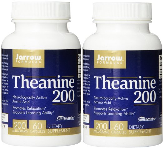 Jarrow Formulas Theanine 200, 200mg, 60 Capsules (2 Pack)