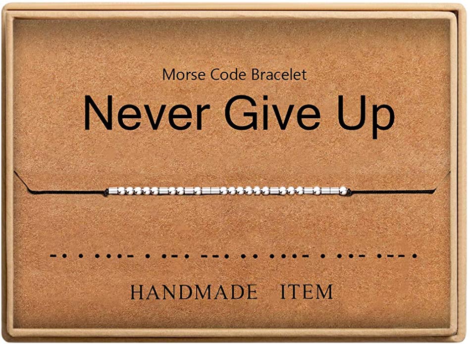 Lcherry Personalized Gift for Women Funny Morse Code Bracelet for Women Friendship Inspirational Gifts for Women