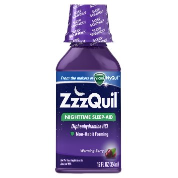 ZzzQuil Nighttime Sleep Aid Warming Berry Flavor Liquid, 12 Ounce