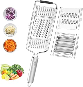 Multi-Purpose Vegetable Slicer Cuts Set, 2024 New Multi Purpose Vegetable Slicer Cuts Set Vegetable Graters for Kitchen, Multi Purpose Vegetable Slicer for Cheese Vegetable Fruit (3 Blades)