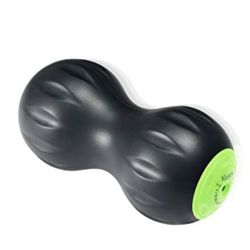 Vulken CurveFit Vibrating Peanut Massage Ball Dual Lacrosse Compact Foam Roller for Muscle Recovery, Trigger Point Therapy, Myofascial Release. 3 Speed High Intensity Deep Tissue Fitness Massager