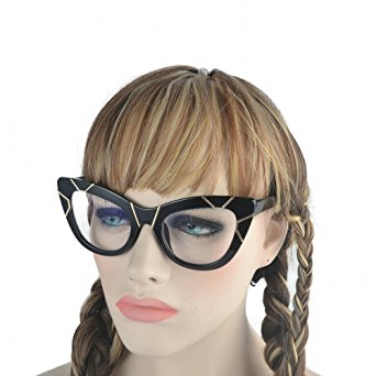 MINCL/Cateye Vintage Celebrity Inspired Thick Plastic Sunglasses Glasses