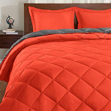 Basic Beyond Down Alternative Comforter Set - Reversible Bed Comforter with 2 Pillow Shams for All Seasons