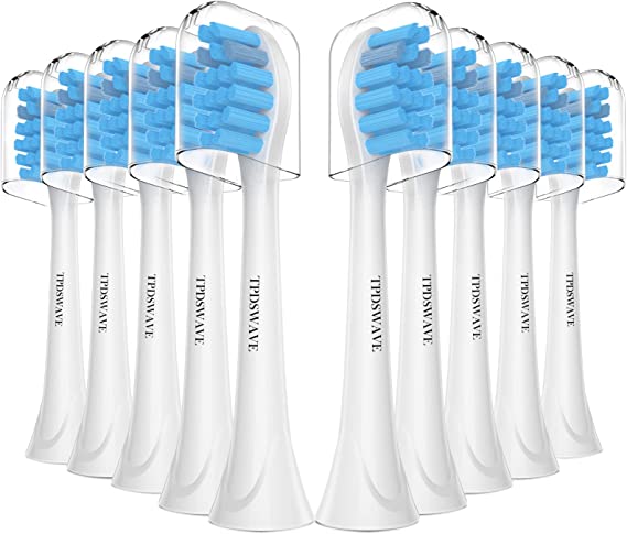 Replacement Toothbrush Heads Compatible with Philips Sonicare, Electric Toothbrush Heads for C1 C2 C3 G2 W2 G3 W3 A3 Plaque Control Gum Care 4100 5100 6100 Diamond Protective Clean, 10 Pack