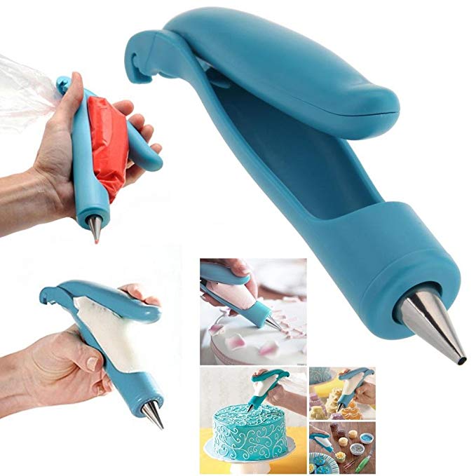 AENMIL Cake Decorating Mouth Pastry Craft Decorating Tool Set Fondant Sugar Icing Piping Bag Cake Sugar Candy Craft Decorating Pen 4 Different Nozzles