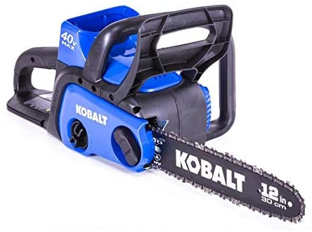 Kobalt KCS 120-07 40-Volt Max Lithium Ion 12-in Cordless Electric Chainsaw, Black/Blue