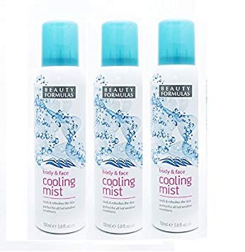 3 x Beauty Formulas Cooling Mist Spray Cools Face And Body Travel 150ML
