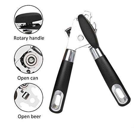 Can Opener Jar Openers Ougilay Manual Stainless Steel Good Grips Safety High Quality Portable Tin Openers Bottle Opener For Kitchen Cooking Camping