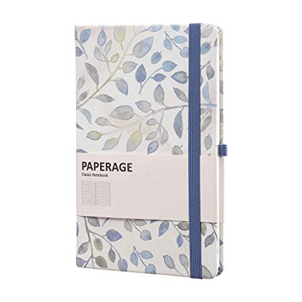 Journal Notebook, PAPERAGE Lined A5 Hardcover FSC Paper, for Notes Sketches Leather Cover Journal (spring, ruled)