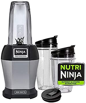 1000-Watt Nutri Professional Personal Blender Bonus Set with 3-Sip & Seal Single Serves (12, 18, and 24 oz. Cups) & 75-Recipe Cookbook