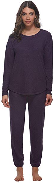 Felina | Comfyz Coco Women's 2-Piece Lounge Set | Brushed Jersey LS Top & Jogger