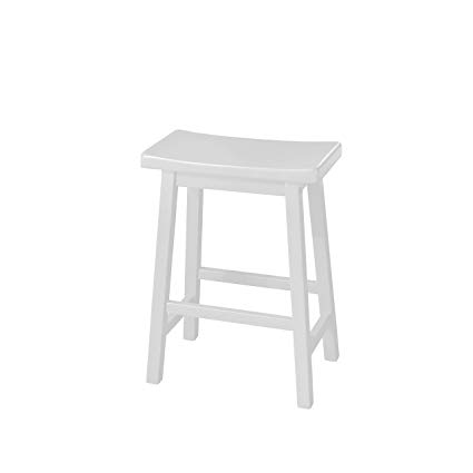 TMS 24-Inch Arizona Sadde Stool, White