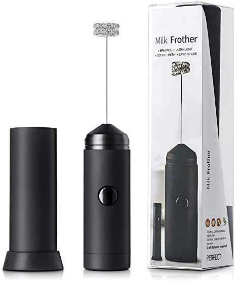Miracase Electric Handheld Mini Milk Frother, Perfect Foam Maker for Coffee, Lattes, Cappuccino, Hot Chocolate, Whisk Drinks, include a Pitcher and Pack of 16 Coffee Pull Printings