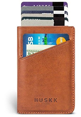 Slim Sleeve Leather Wallet Card - Italian Leather - HUSKK - Up to 8 Cards & Cash
