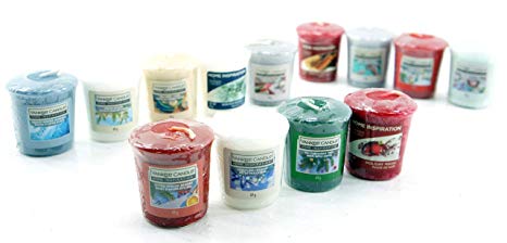 13 x Home Inspiration Official Yankee Candle Merry Christmas Votive Sampler Candles Rare Festive Season Fragrances