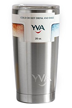 Stainless Steel Tumbler With Lid Protection by YVA - 20 Oz, Double Wall Vacuum Insulation, Keeps Your Drink Hot Or Cold, Protects Your Hands From Feeling The Temperature, Perfect For Traveling