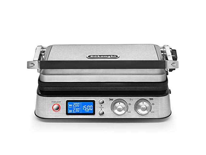 Delonghi CGH1030D Livenza All-Day Grill, Griddle & Waffle Maker, Large, Silver