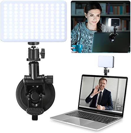Zoom Lighting Kit for Laptop Video Meeting Calls w VL120 Light Panel 3100mAh Rechargeable Battery, for MacBook iPad Remote Working Online Education Streaming Facetime Computer Suction Mount Light