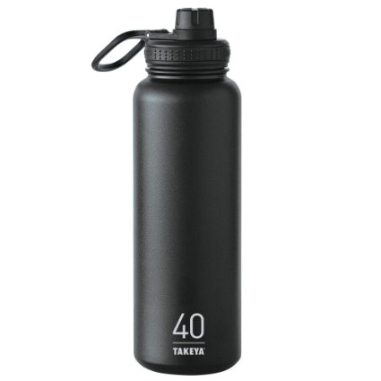 Takeya Thermoflask Insulated Stainless Steel Water Bottle 40 oz Asphalt