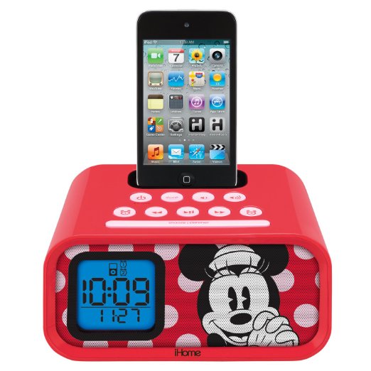 Minnie Mouse Dual Alarm Clock and 30-Pin iPod Speaker Dock, DM-H22