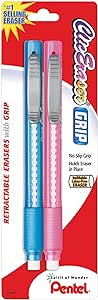 Pentel® Clic Erasers®, Assorted Barrel Colors, Pack Of 2