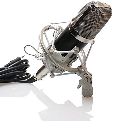 VIMVIP® Professional XLR Condenser Sound Podcast Studio Broadcating and Recording Microphone with Mic Shock Mount For PC Laptop Computer