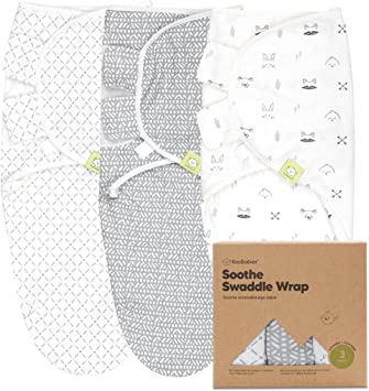 Organic Baby Swaddle Sleep Sacks - 3-Pack Newborn Baby Swaddles 0-3 Months - Ergonomic Baby Sleep Sack - Infant Swaddle Sack - Swaddling Wrap Blanket Sleeping Bag for Newborn, Infant (Nordic)