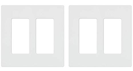 Lutron CW-2-WH 2-Gang Claro Wall Plate, White, Pack of 2