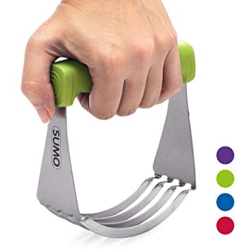 SUMO Dough Blender: Sturdy Heavy Duty Pastry Cutter - Sharp Blades - Comfortable Finger-Contoured Grip - Dishwasher Safe [Green]