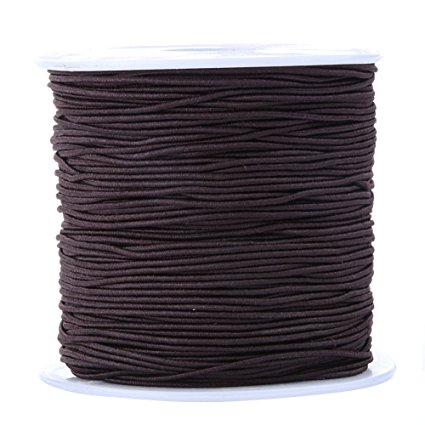 Bingcute 1.0MM Dark Brown Elastic Cord For Making Jewelry, 100 Yard