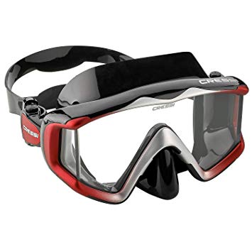 Cressi Adult Panoramic View Diving Mask - Pure Comfortable Silicone Snorkeling, Freediving Mask Made from Clear Tempered Glass | See More with The 3-Window Panoramic Design, Liberty Triside SPE