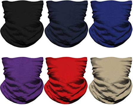 NTBOKW Face Mask Bandana for Sun UV Dust Wind Seamless Headband for Men Women Neck Gaiter Rave Face Mask for Festival Party Riding Motorcycle Riding Biker Cycling Fishing Tube Mask 4/6 / 9 Pack