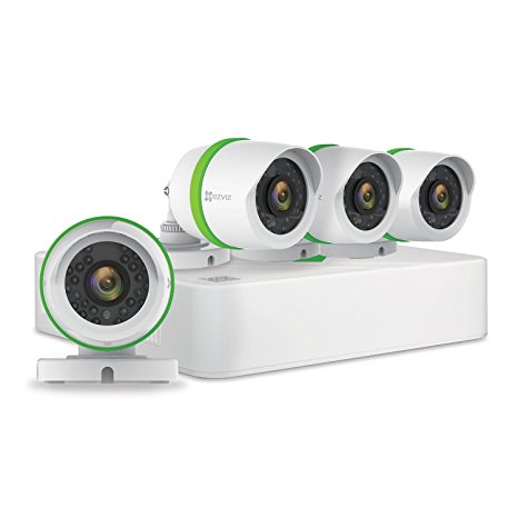 EZVIZ HD 1080p Video Security System, 4 Weatherproof Cameras, 100ft Night Vision, 4 Channel DVR with 1 TB HDD