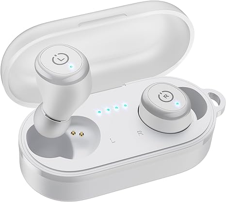 TOZO T10 Wireless Earbuds Bluetooth 5.3 Headphones, App Customize EQ, Ergonomic Design, 55H Playtime, Wireless Charging Case, IPX8 Waterproof Powerful Sound in-Ear Headset White(New Upgraded)