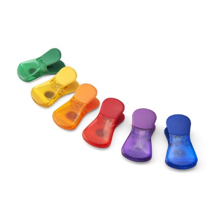Farberware Classic Wide Bag Clips (Assorted Colors, Set of 6)