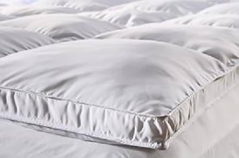 Fully Reversible (Double Life)-1" Down Alternative Mattress Topper / Pad- w/ Stay Tight Anchor Straps - OLYMPIC QUEEN