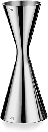 CA Mode Double Cocktail Jigger with Measurements Inside, 2 oz 1 oz Jigger for Bartending, 304 Stainless Steel Cocktail Bar Tools for Bar Home Bartender Party Wine Drink