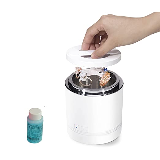 iSonic Compact Ultrasonic Jewelry Cleaner D1800, Pearl White