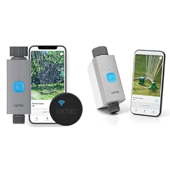 Rachio Smart Hose Timer w/WiFi Hub   Extra Hose Valve | Easy Faucet Install, Automate Outdoor Water & Sprinkler Schedules for Lawn, Garden, & Yard Care